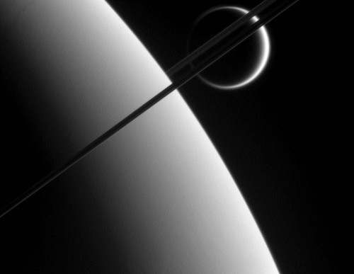 Captured May 10, 2006. Saturn and it's rings and largest moon, Titan.