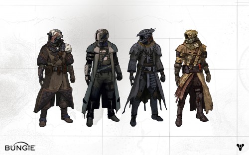 Official Bungie concept art of Destiny Warlock Class armors.