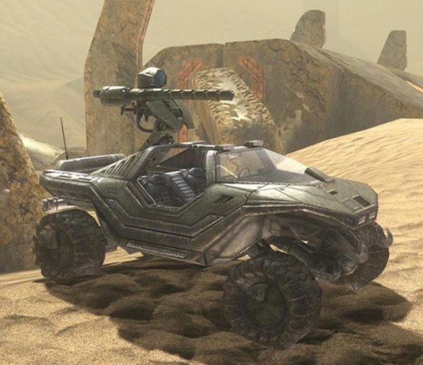 Halo 3 Gauss Warthog on the map Sandtrap