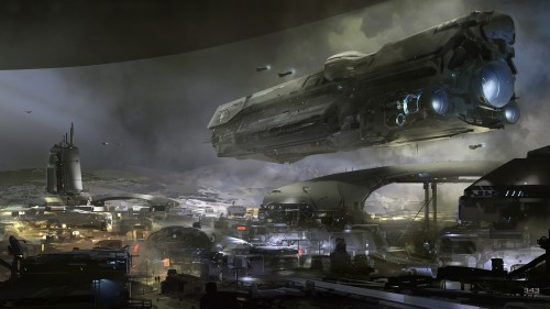 Early concept art of 'Halo 5' by Nicolas “Sparth” Bouvier